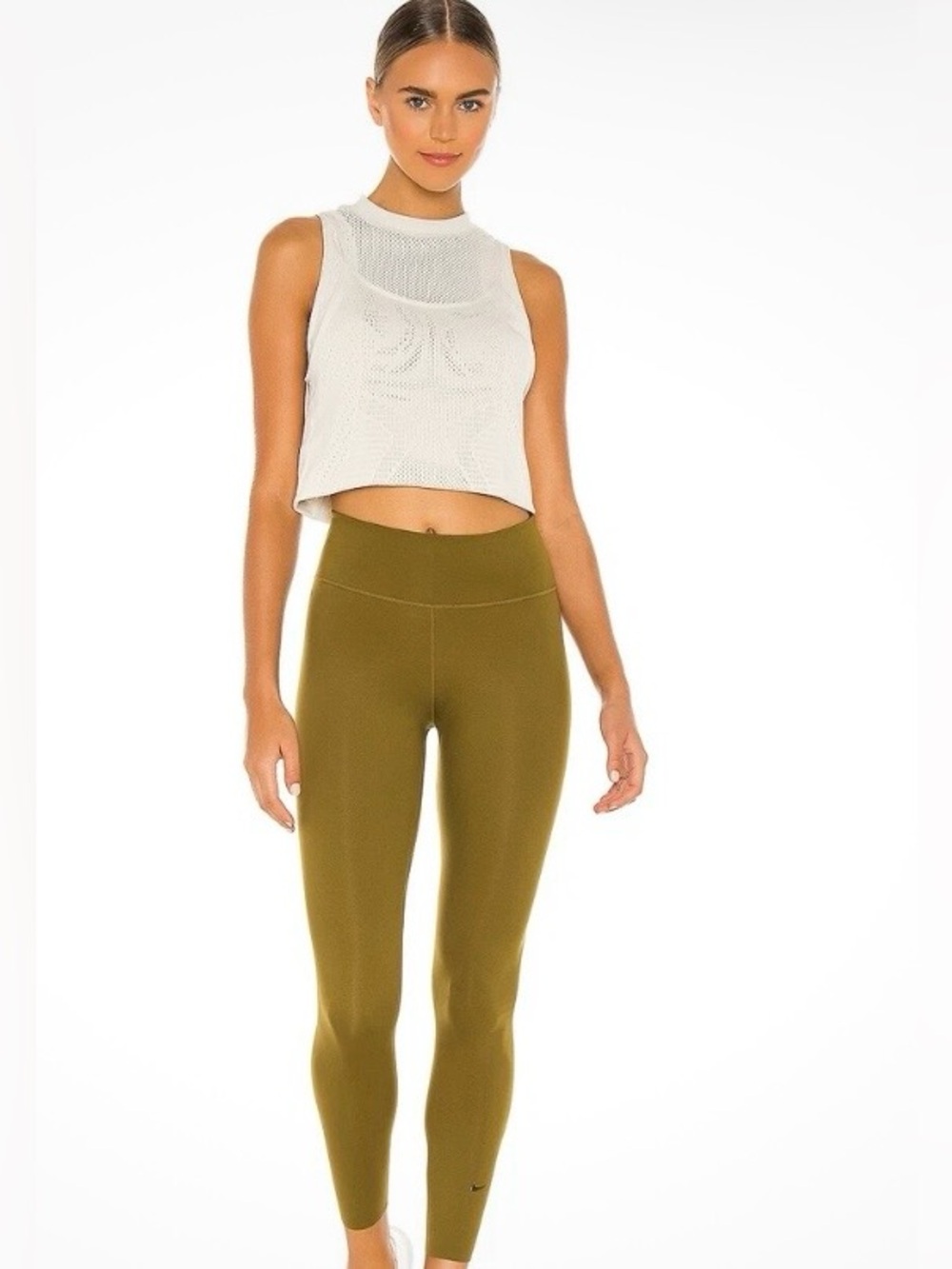 Nike One Luxe 7/8 Tight Leggings Women’s  Mid-Rise Training Olive Flak Medium